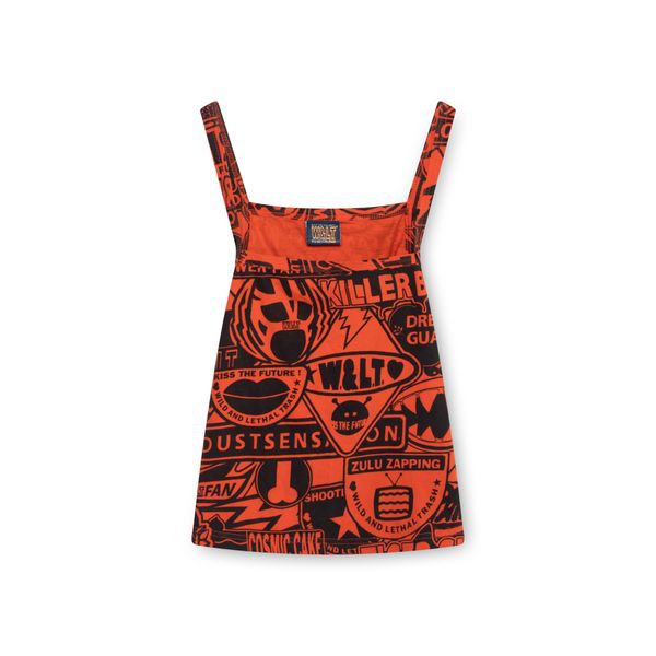 Wild and Lethal by Walter Van Beirendonck Orange Graphic Tank