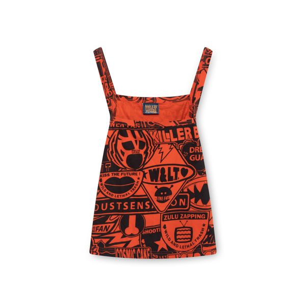 Wild and Lethal by Walter Van Beirendonck Orange Graphic Tank