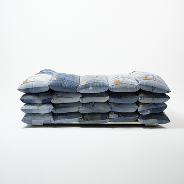 Recycled Levi's Denim Two Seat Sofa