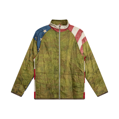 Old Park American Flag Military Jacket