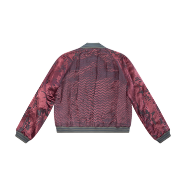 Haider Ackerman FW15 Chevron Silk/Linen Floral Bomber