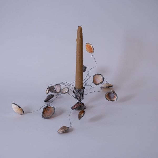 Candlestick - Shell & Glass