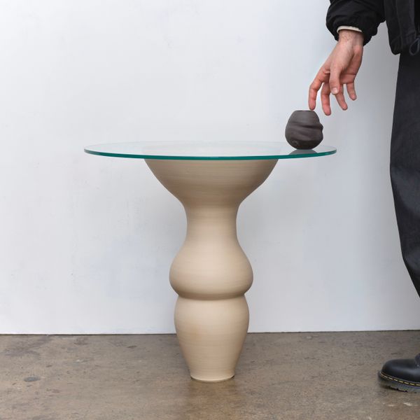 Stoneware Side Table - Wheel Thrown