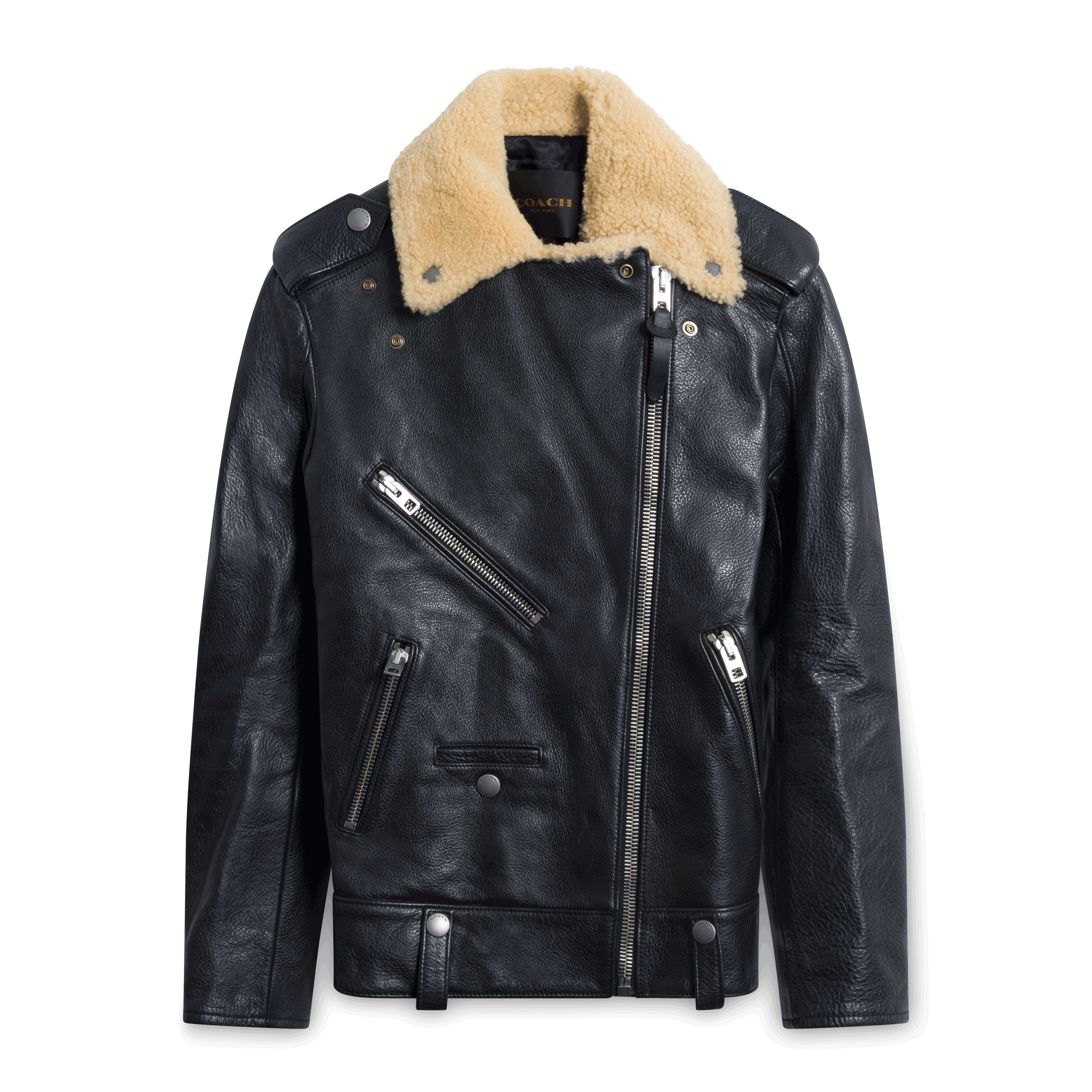 Coach Leather Shearling Moto Jacket Black by Lisa Dengler Basic.Space