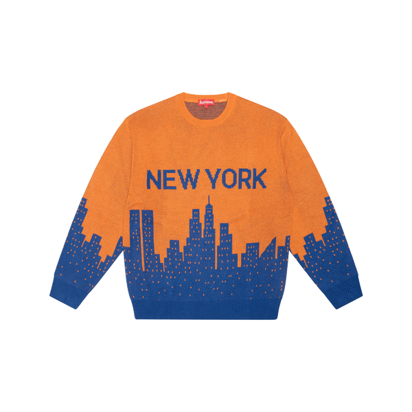 Supreme Orange and Blue New York Sweater