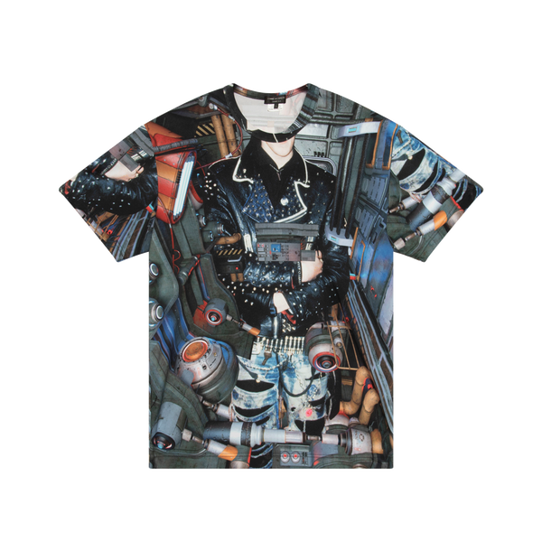 Comme Des Garçons Homme Plus Futuristic Print Airtex Tee