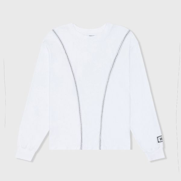 White Baseball Long Sleeve Tee