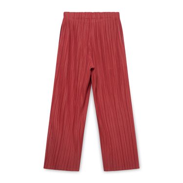 Pleats Please Issey Miyake Red Pleated Trousers