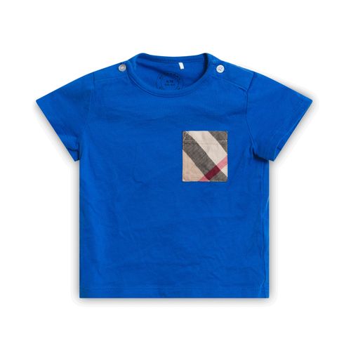 Blue T-Shirt with Patchwork Pocket
