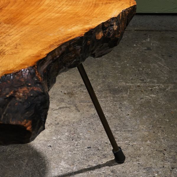 Tripod Wooden Coffee Table in the manner of Carl Aubock, Austria. 