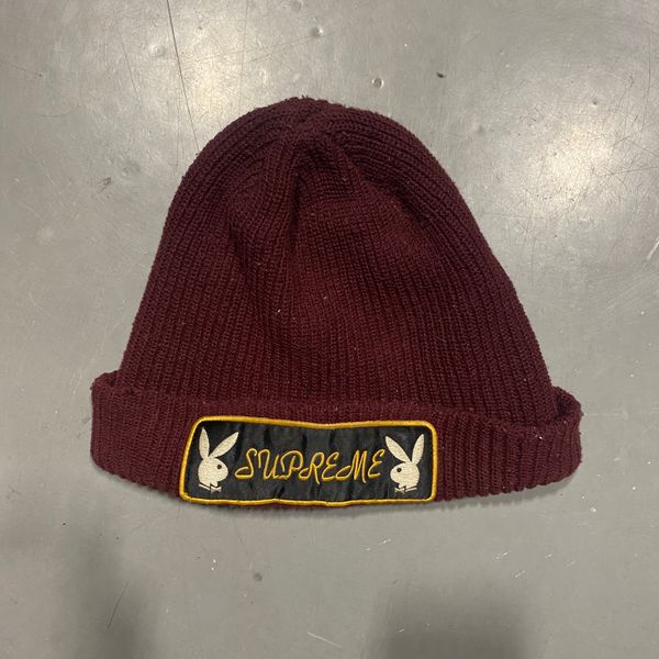 Supreme Maroon Playboy Beanie