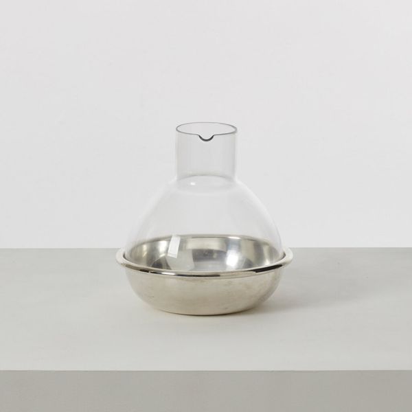 Lino Sabattini Silver-Plated Glass Carafe, Italy, 1970s