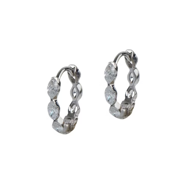 Maria Tash 18k Invisible Set Diamond Marquise Eternity Hoop