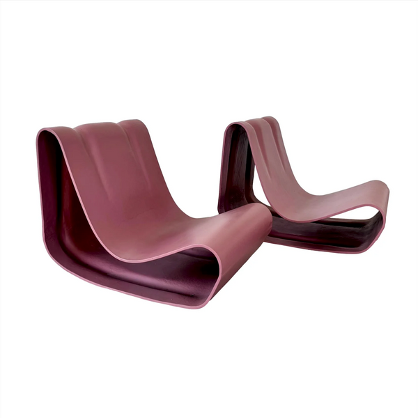 Pair of Pink Concrete Loop Chairs by Willy Guhl