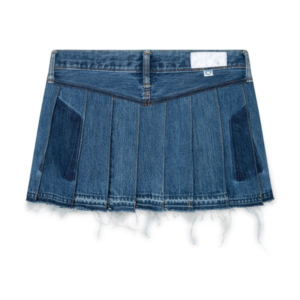 Upcycled Super Mini-Skirt- Dark Denim