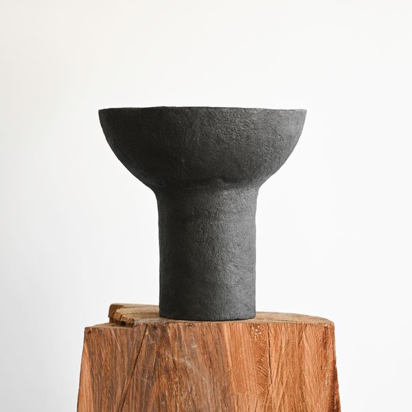 Charcoal Paper Mâché Vase