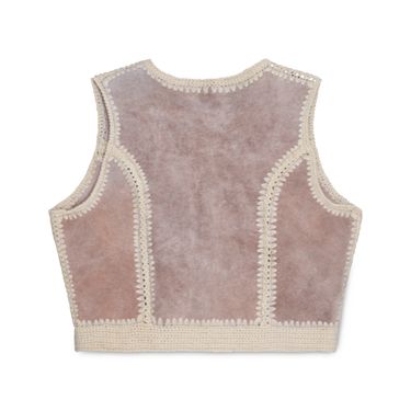 Brown Suede Cropped Vest