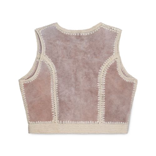 Brown Suede Cropped Vest