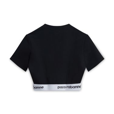 Paco Rabanne Sheathing Logo Crop Top - Black