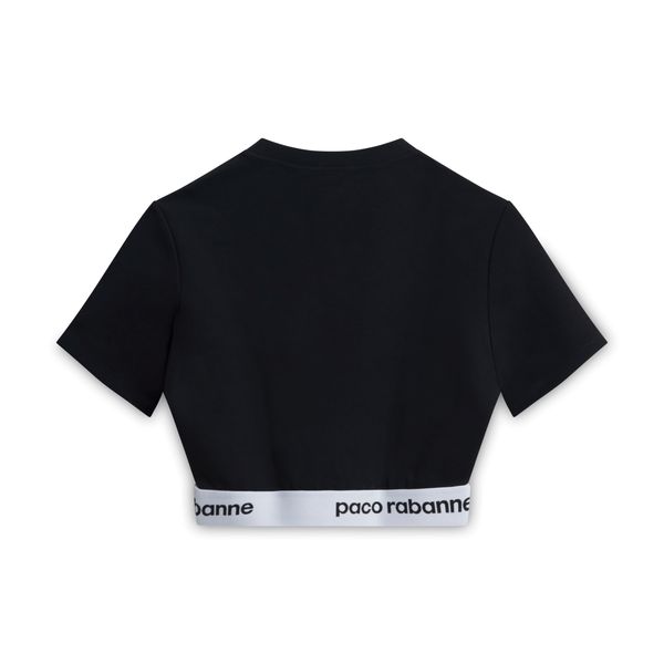 Paco Rabanne Sheathing Logo Crop Top - Black