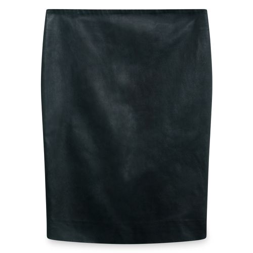 The Row Loattan Stretch Leather Black Mini Skirt