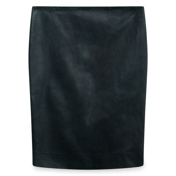 The Row Black Loattan Stretch Leather Mini Skirt