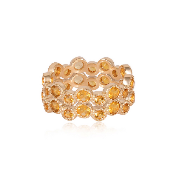 14k YG Citrine Diamond Ring (set of 2)