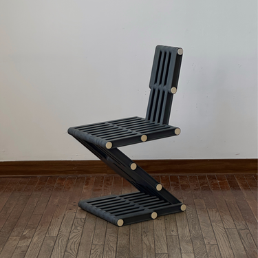 Set of 6 Zig Zag Chairs by Marco Balzarotti, Massimo Fusco, and Roberto Gangemi for Numeri, Italy, 1985