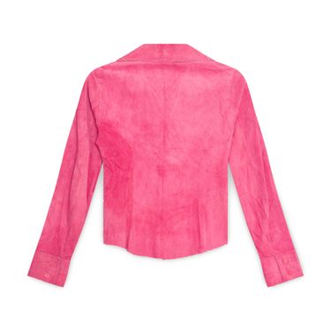 Vintage Pink Suede Button Up Top