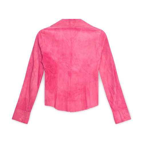 Vintage Pink Suede Button Up Top