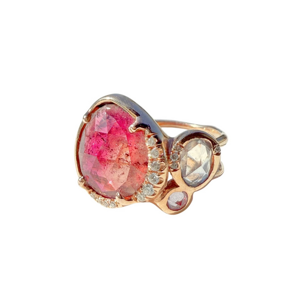 Sirciam 14k Rose Gold Pink Tourmaline Mana Ring