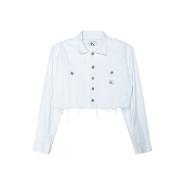 Calvin Klein Jeans White Cropped Denim Jacket