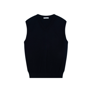 The Row Cremona Merino Wool and Cashmere Blend Vest in Navy Blue