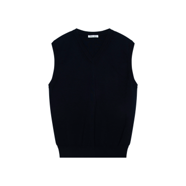 The Row Navy Blue Cremona Merino Wool and Cashmere Blend Vest