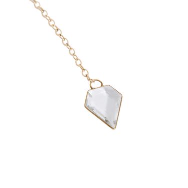 Meredith Kahn Gold Chain Necklace with Crystal Pendant