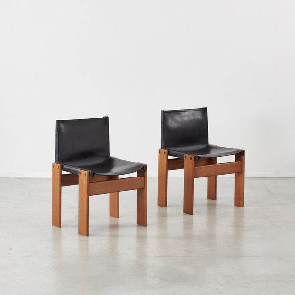 Six Afra & Tobia Scarpa Monk Chairs, Molteni, Italy 1974