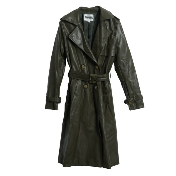 Apparis Lucia Trench Coat- Hunter Green