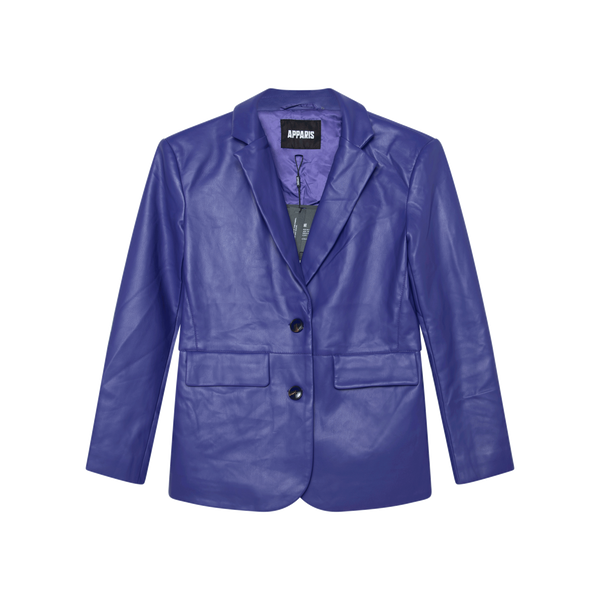 Apparis Killian Vegan Leather Blazer in Electric Purple