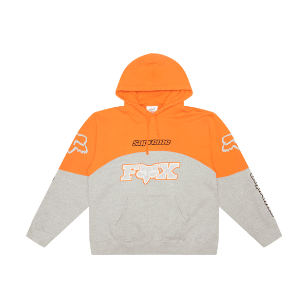 Supreme x Fox Racing Orange and Grey Hoodie