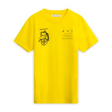 OFF-WHITE Yellow "Staff" "Meteor Shower" T-Shirt