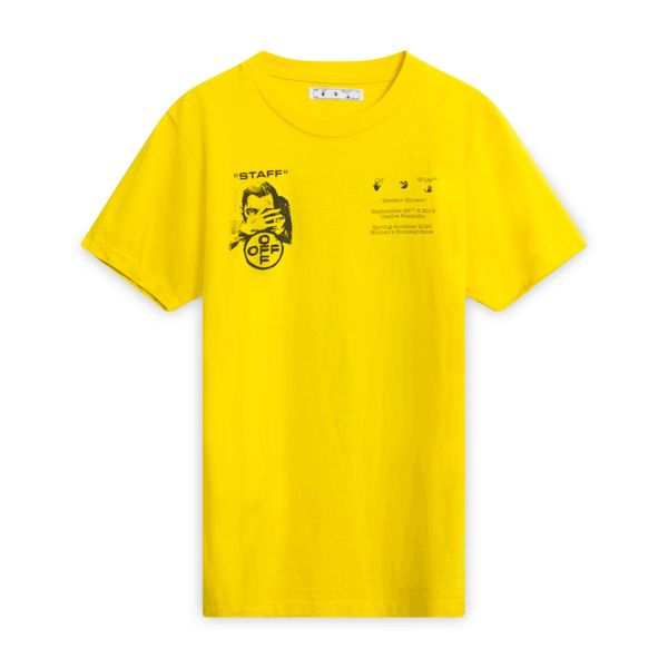 OFF-WHITE Yellow "Staff" "Meteor Shower" T-Shirt