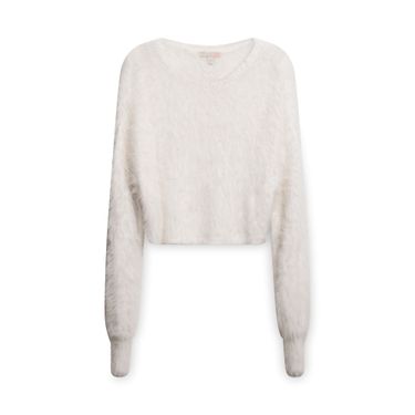 Faux Fur White Sweater