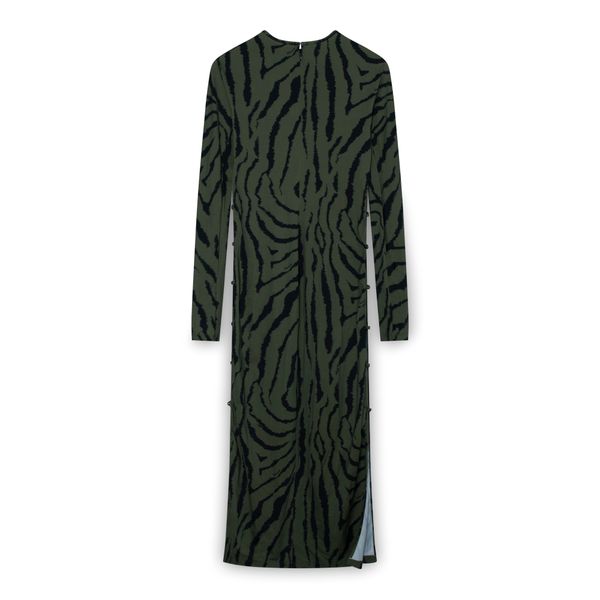 Marcia Tchikiboum Cocktail Dress Zebra Black and Green