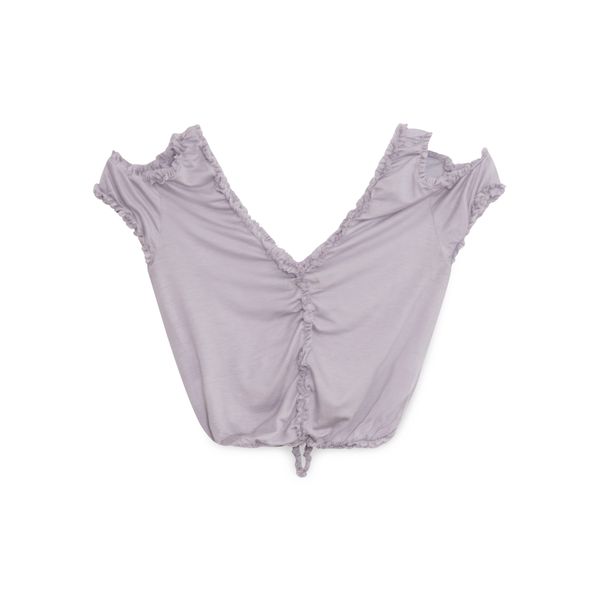 Barragan Lilac Ruffle Open Shoulder Top