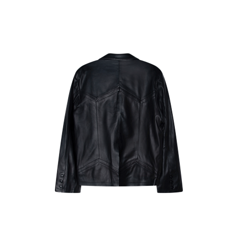 Leather Blazer in Black