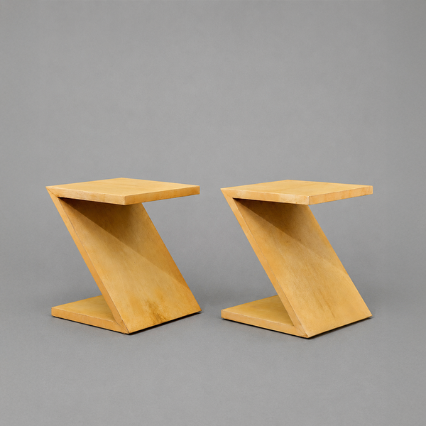 MODERNIST ZIG ZAG SIDE TABLES, 1970s