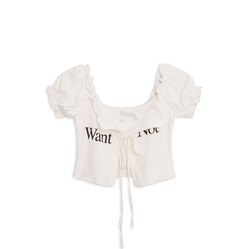 Praying 'Want Not' Cropped Top