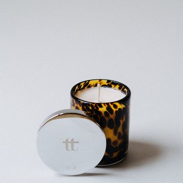 Leopard Glass Candle 