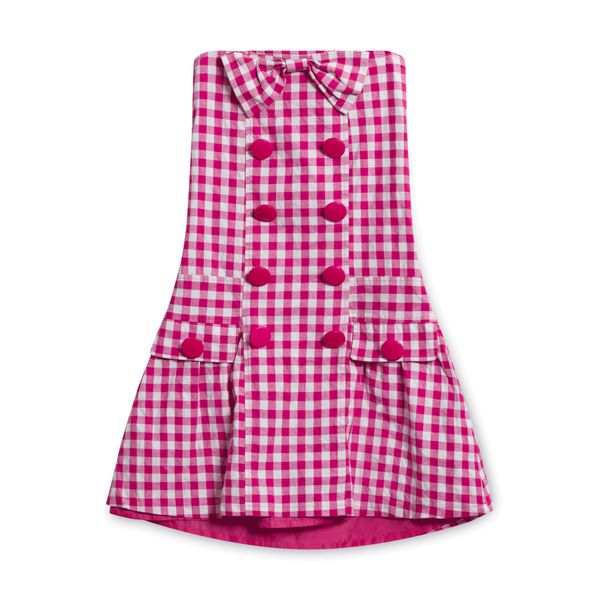 Vintage Sleeveless Pink Checkered Dress