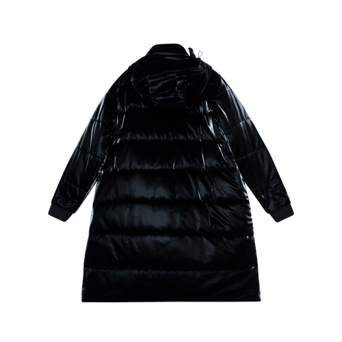 Long Quilted Puffer in Black
